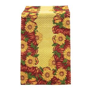Gold Coast Fall Shimmering Sunflowers & Pumpkins Tapestry 72" Runner
